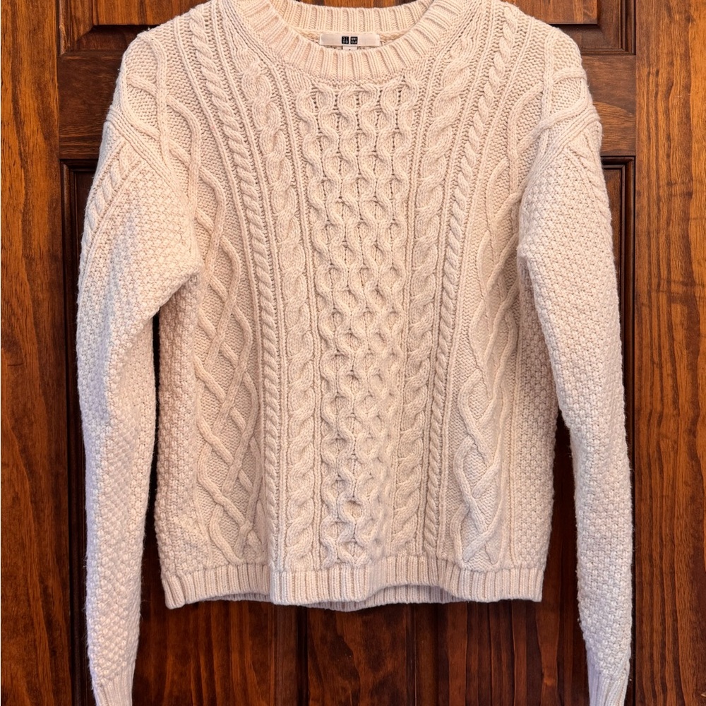 Women's Cream Cable Knit Sweater